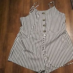 White and black romper